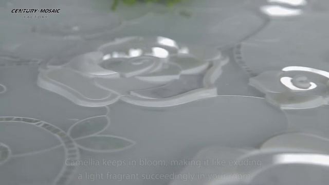 Marmomacc 2016, 3D Camellia Art Waterjet Mosaic 02, Centurymosaic Factory Manufacturer Supplier
