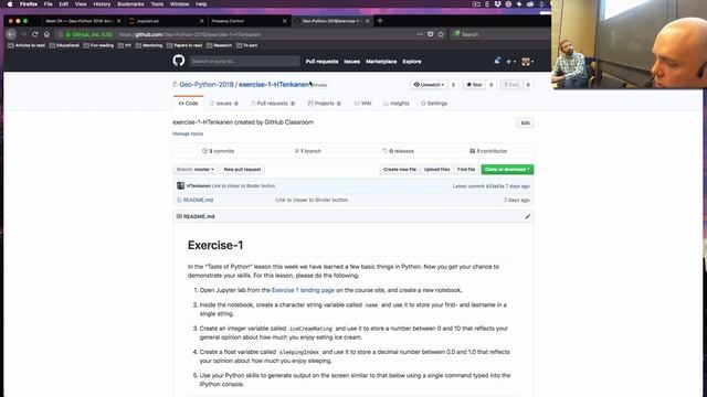 Geo-Python Lesson 2.1 - Version control and using Git with GitHub