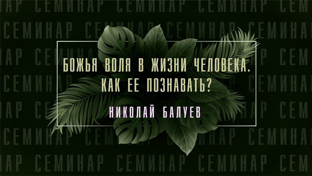 №2 СЕМИНАР "Божья воля в жизни человека. Как ее познавать?" Николай Балуев