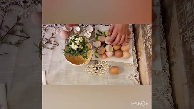 4 композиции пасхального декора /поделки/  переделки/ /декор/яичнаяскарлупа/цветы/
