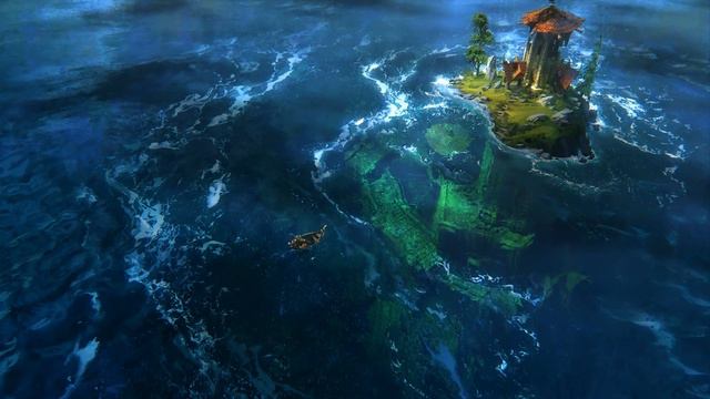 Островок | Руины и Лодочка | Island | Ancient Ruin | Sea Waves - Живые Обои