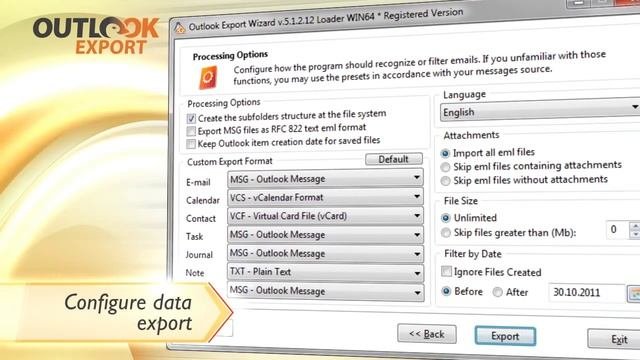 Outlook Export Wizard: Outlook Backup and Export solution for your PST data.