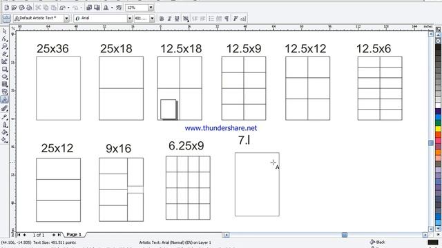 How to creat sizes in card board, Sheet 25x36 by malik g presetaion