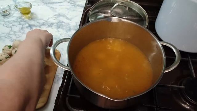Фрикадельки из рикотты в овощном бульоне   [ Ricotta meatballs in vegetable broth ]
