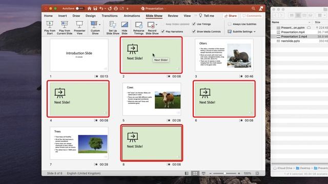 Using a macro in Powerpoint to insert slides to increase transcription efficiency