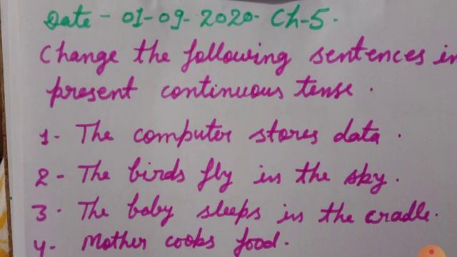 Class III English Ch. 5 Change Simple Present into Present Continuous