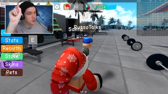 *NEW* SPACE GYM AND RARE LIMITED SANTA PET IN WEIGHT LIFTING SIMULATOR 3 UPDATE!! (Roblox)
