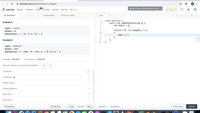 LogicToCode - Roman To Integer | leetcode