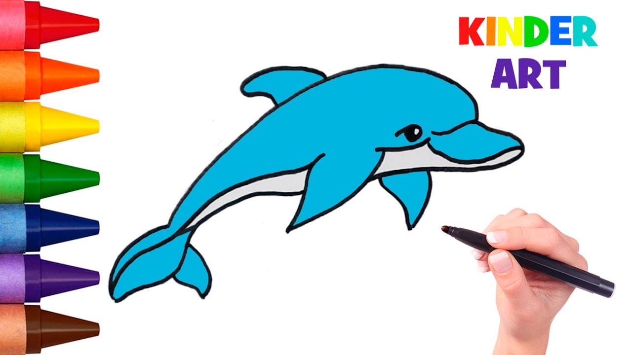 Как просто нарисовать дельфина