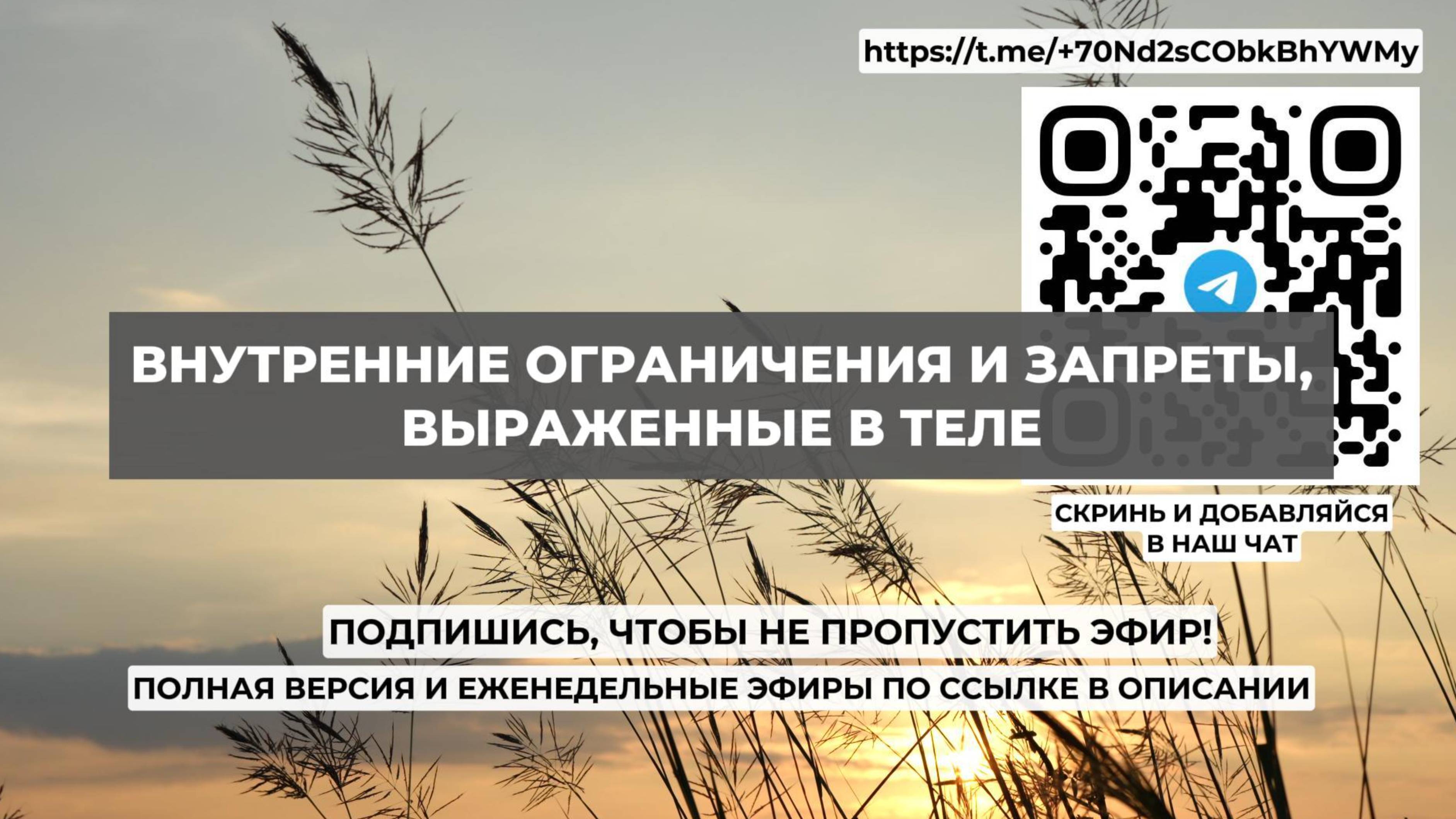 Внутренние ограничения и запреты, выраженные в теле. Проект 2А. Путь к себе