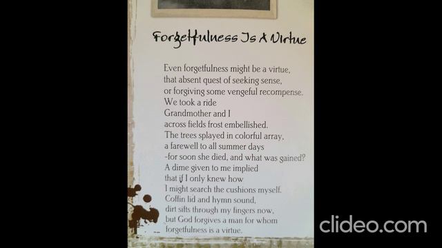 Забывчивость – добродетель

Поэма прощания