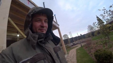 Барбекю комплекс из кирпича с русской печью