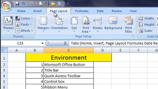 Lesson 02  Environment - Microsoft Excel 2007 - Sahalsoftware