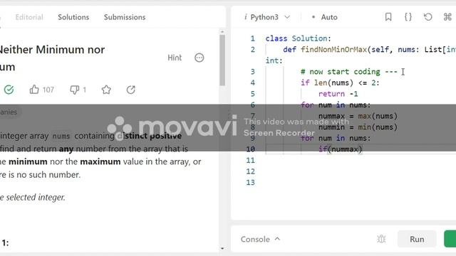 2733. Neither Minimum nor Maximum  Python