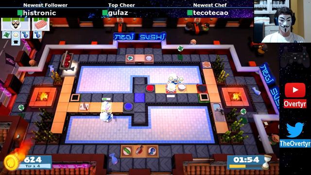 Overcooked 2 – Level 4-5 - 4-Stars World record! -  1 Player - Score: 1196