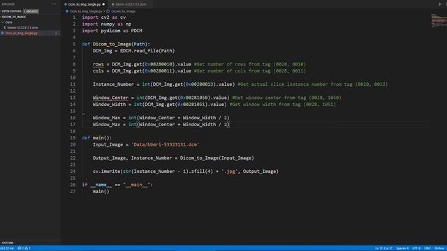 How To Convert A DICOM File Into An Image (jpg, Png, Tif, Etc) Using Python | Single File |