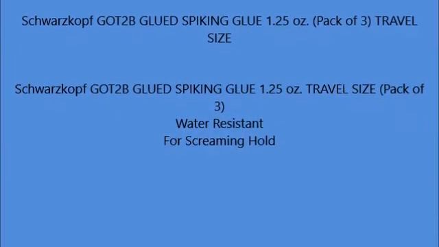 Schwarzkopf GOT2B GLUED SPIKING GLUE 1 25 oz  Pack of 3 TRAVEL SIZE