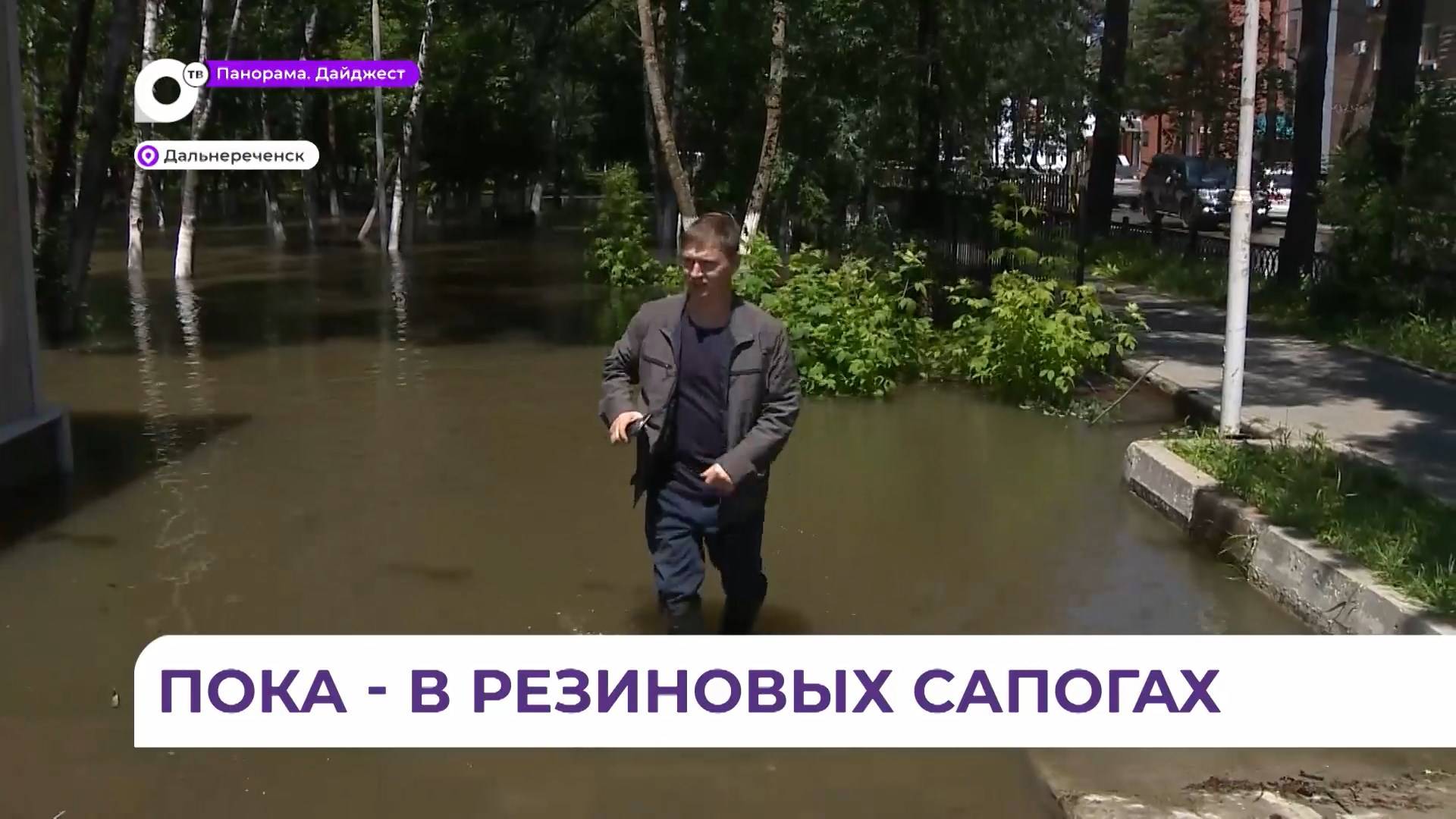 В городской парк Дальнереченска пришла большая вода