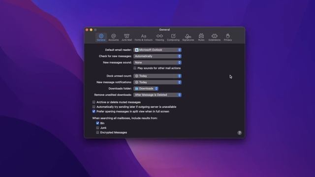 Set Microsoft Outlook as default mail app on Mac