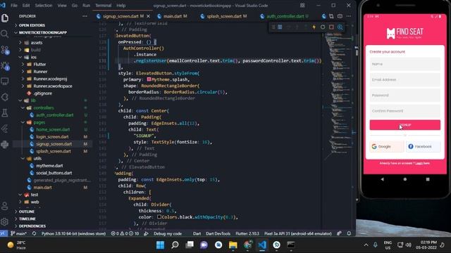 Flutter Tutorial: Movie Booking App | GetX | Firebase | Login and Sign Up | Google Login |  Part 2