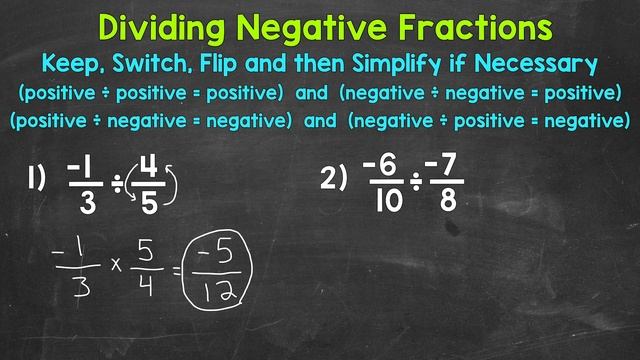How to Divide Negative Fractions | Math with Mr. J