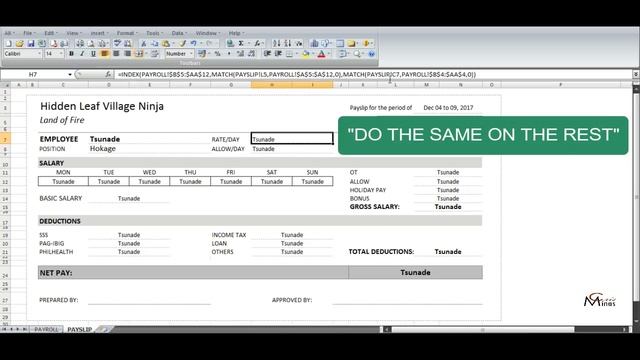 How To Create AUTOMATED PAYSLIP In Excel
