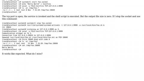 Systemd socket activation stdin