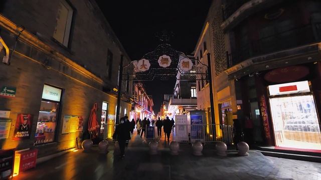 Beijing Qianmen Street Evening Walk - A famous pedestrian street in China 4K