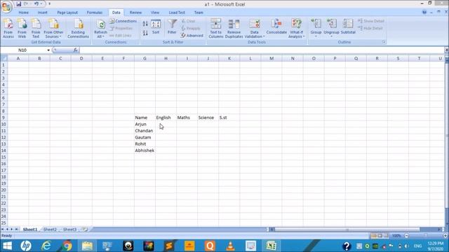 Computer Science - Class 8 - Excel Database. (Practical 2)