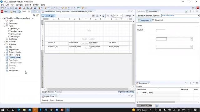 020  BI - Jaspersoft Reports  Variables Intro   How to sum-up a column in Jasper Design Studio