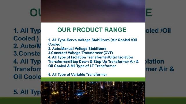 NEW SERVO VOLTAGE STABILIZER