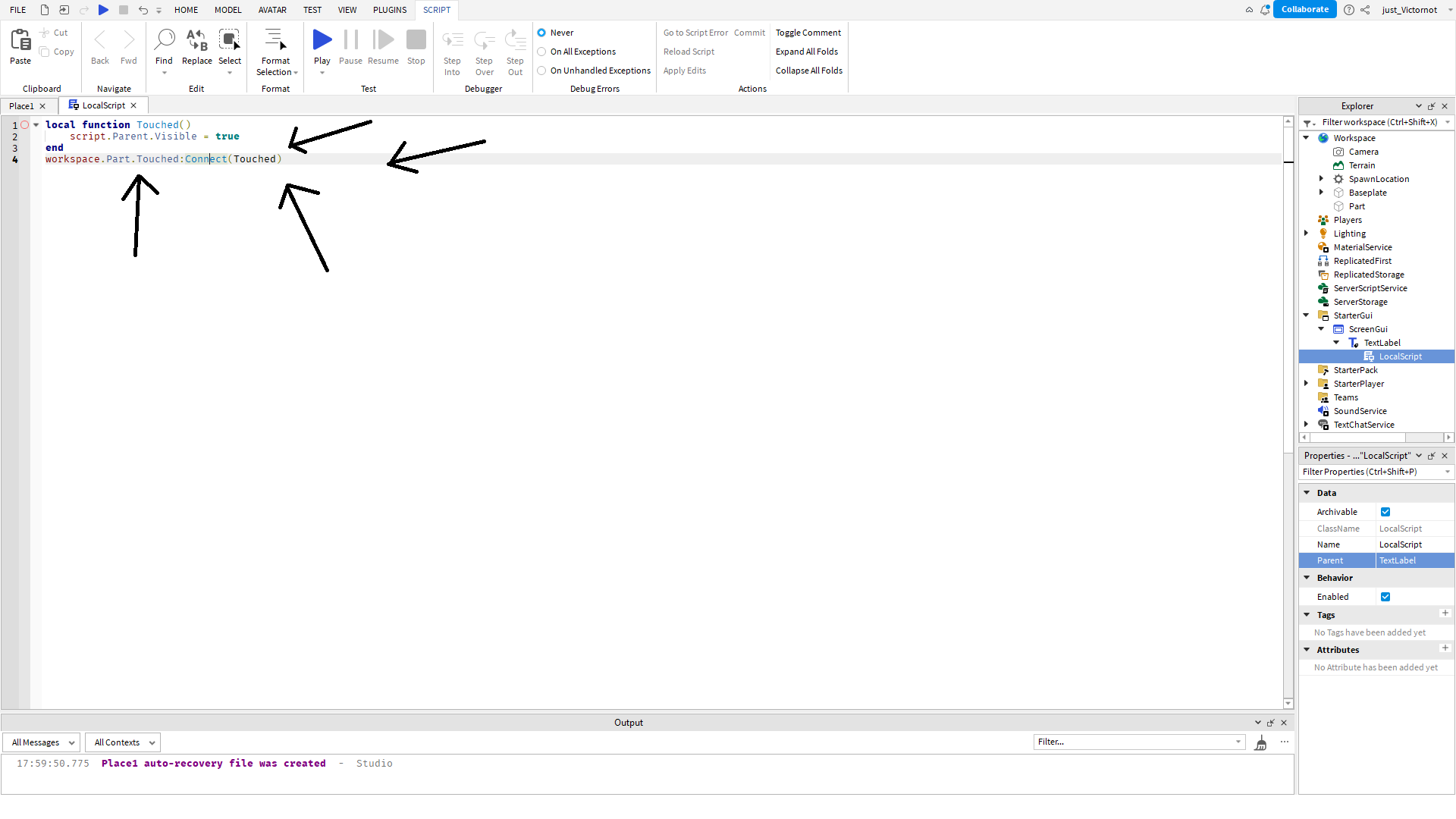 Обучение по Roblox Studio - Скриптинг '1 Часть'