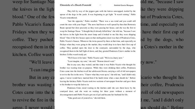Chronicle of a Death Foretold full English Audiobook