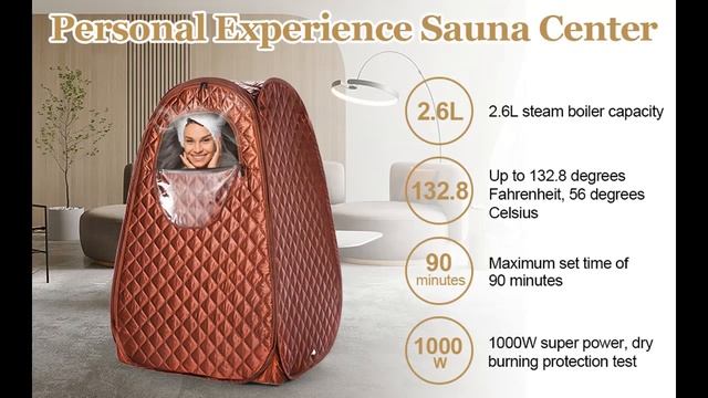 Steupoek Portable Steam Sauna for Home (Full Body, Brown)