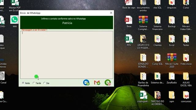 Envio de mensagens WhatsApp com Excel + Formulário Excel VBA automático.
