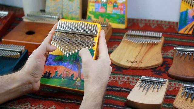 Калимба с авторским рисунком на 17 нот / Kalimba 17 notes with drawing