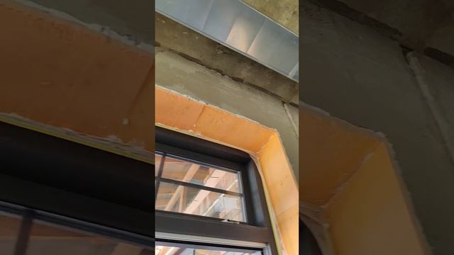 Утепление оконных откосов фрезерованным экструдированным пенополистиролом, дальше базовый армслой
