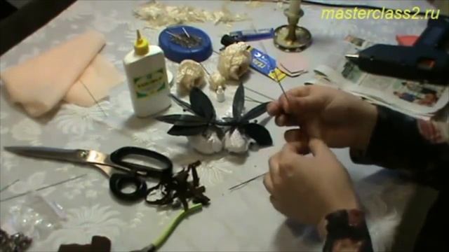 Веточка из трёх роз - Часть 6. Мастер-класс цветы из ткани
