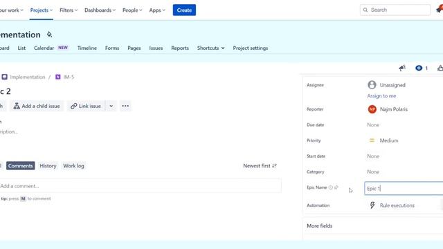 Changing Epic Name in Jira