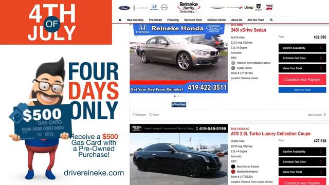 Reineke Family Dealerships | $500 Gas Card