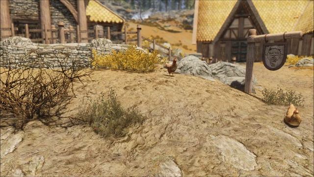 TES V - Skyrim - Varied Chickens: Before-After Comparison
