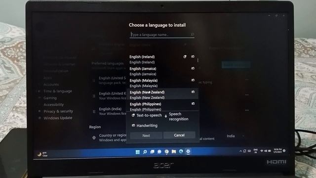 Acer laptop add language, how to change language, Acer laptop language setting