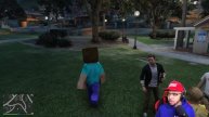 MINECRAFT STEVE MOD (GTA 5 Mods Gameplay)