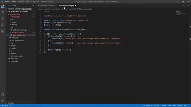 como hacer un sistema escolar en PHP, MYSQL, PDO, AJAX, DATATABLE, seccion de Usuarios, parte #6