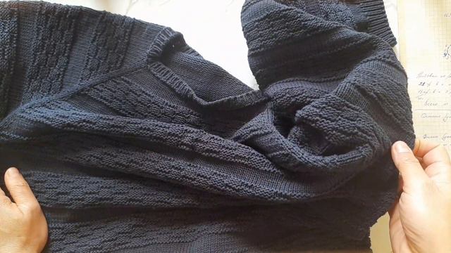 Мужской свитер на размер 54 спицами/ краткий обзор😊