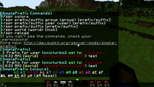 Minecraft Plugin Showcase - Simpleprefix