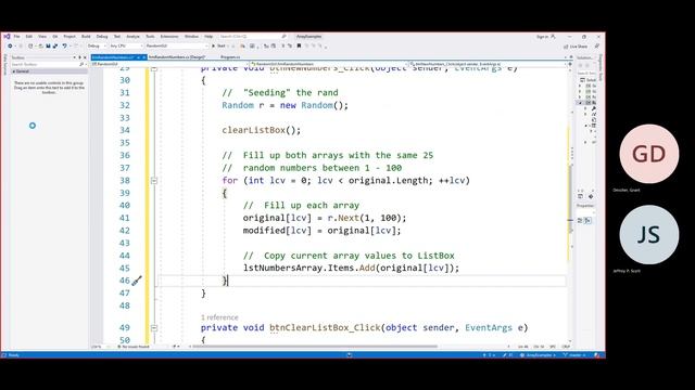 AWD1000 - C# Programming fall 2022 - Day #23 - Thursday 9/22/2022 Arrays Part IIb
