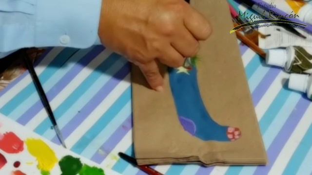 PREPARA TUS ENVOLTURAS DE AGUINALDOS NAVIDEÑOS/ Pintura acrilica y papel kraft. NAVIDAD 2021.