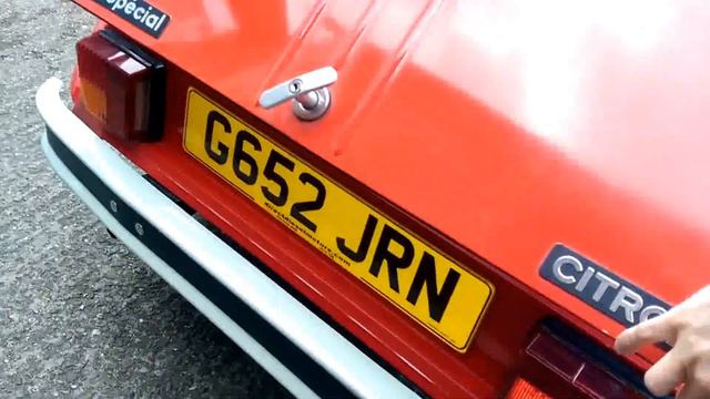 Red citroen 2cv walk around
