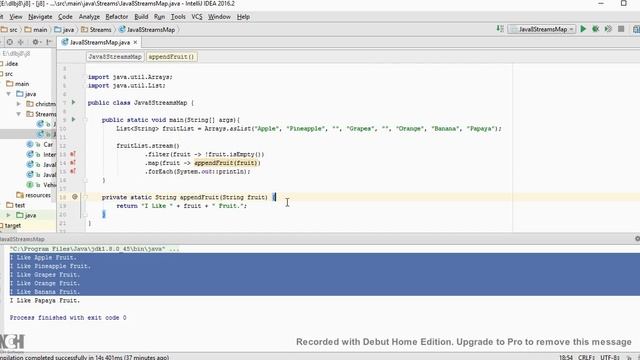 JAVA 8  STREAMS MAP METHOD DEMO
